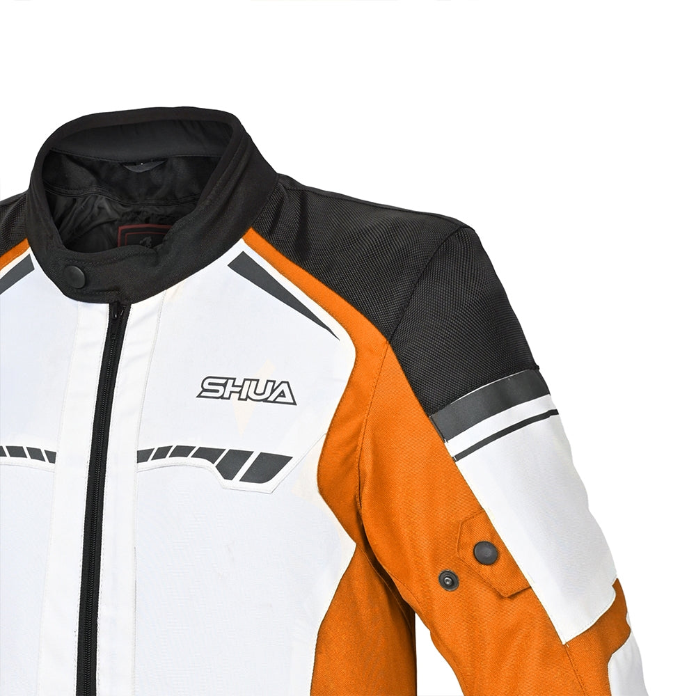  SHUA - IMMORTAL MAN ICE/ORANGE/BLACK TEXTILE JACKET - SECURTEX MOTOR SL (t/a MaximoMoto)