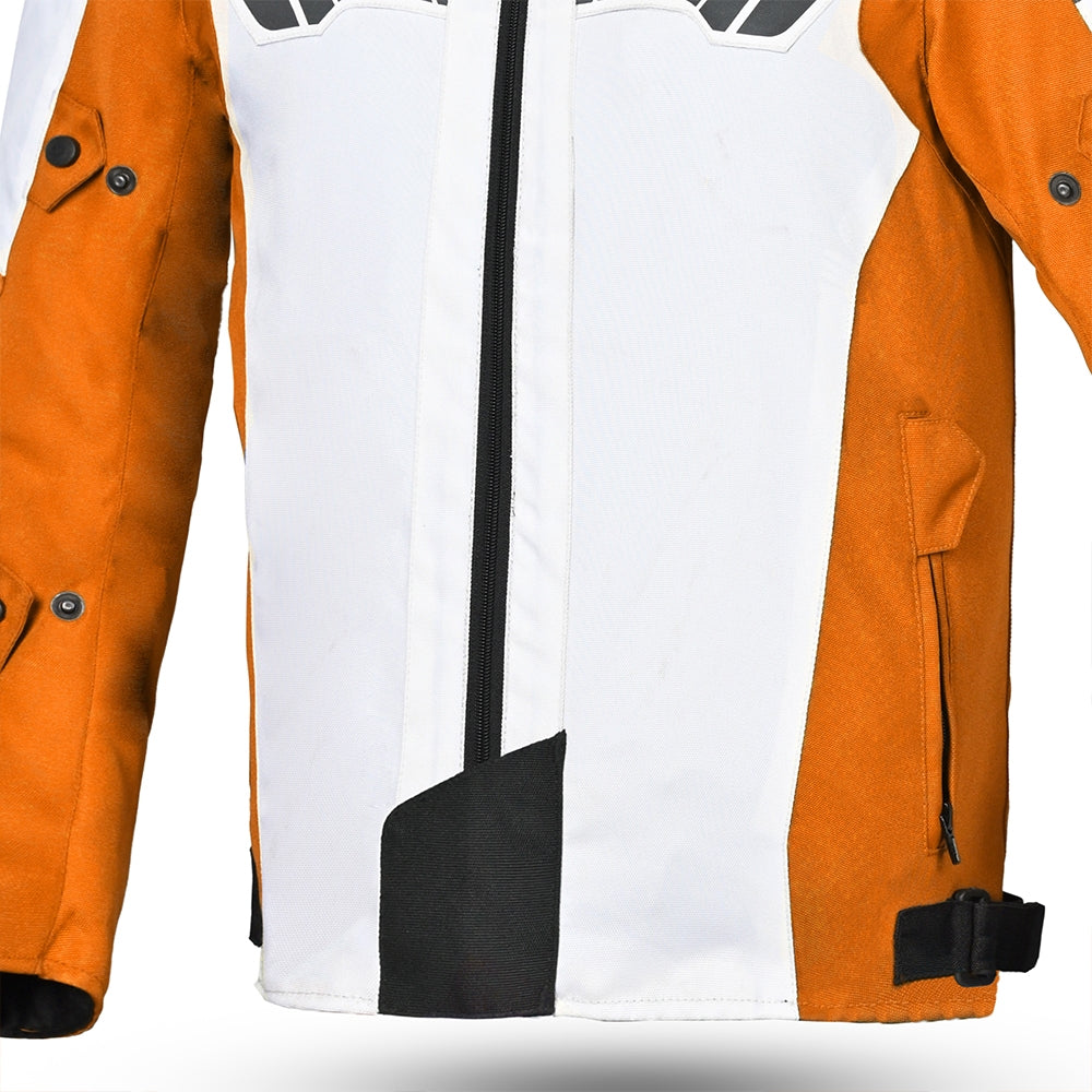  SHUA - IMMORTAL MAN ICE/ORANGE/BLACK TEXTILE JACKET - SECURTEX MOTOR SL (t/a MaximoMoto)