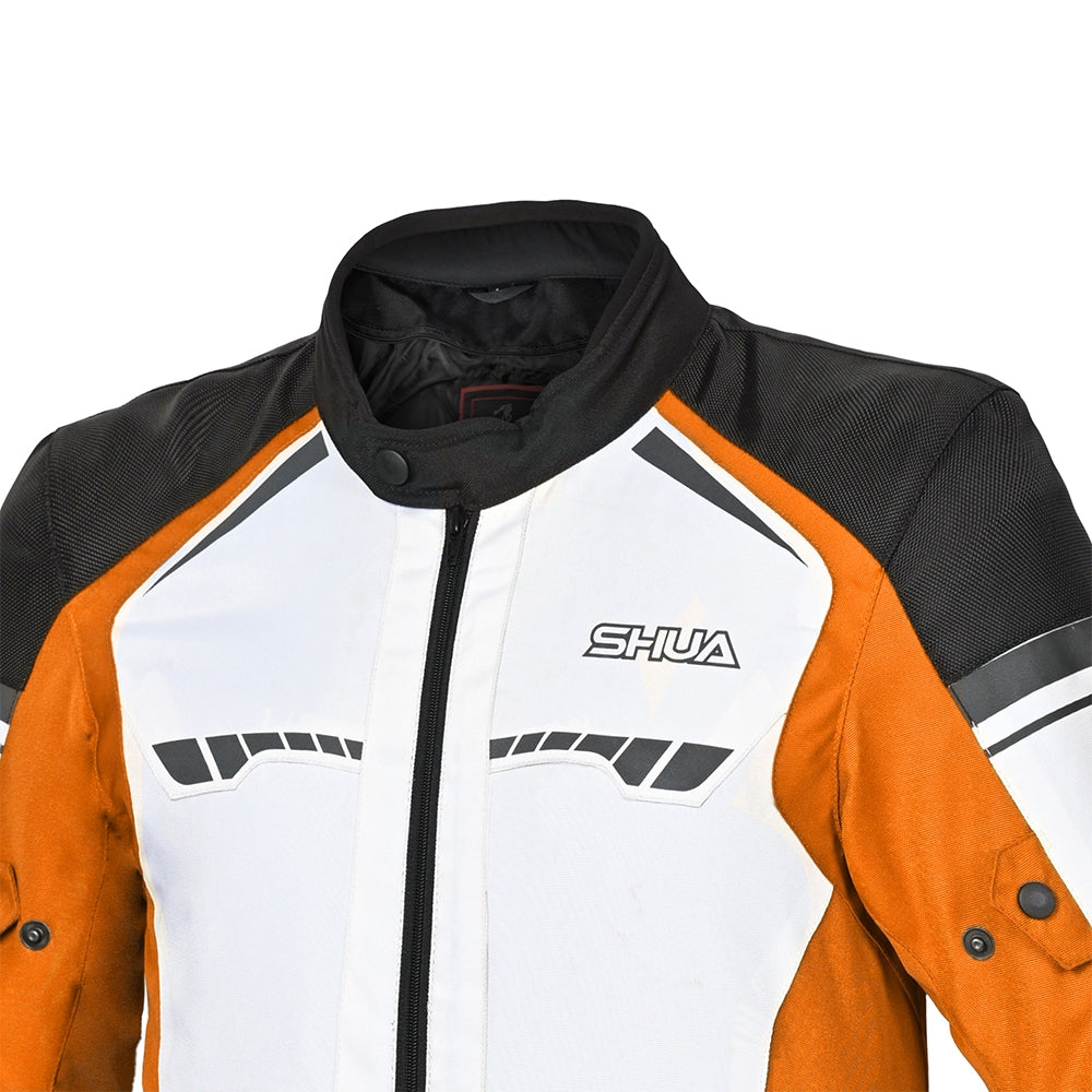  SHUA - IMMORTAL MAN ICE/ORANGE/BLACK TEXTILE JACKET - SECURTEX MOTOR SL (t/a MaximoMoto)