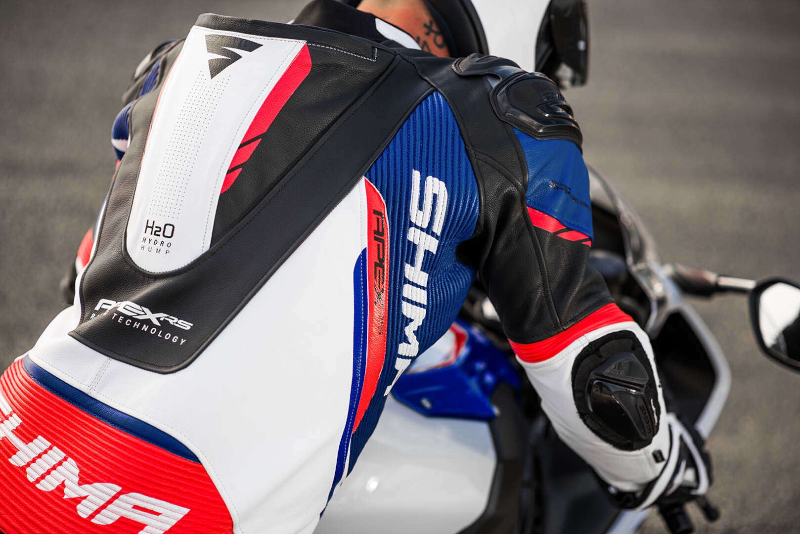 SHIMA MONO APEX RS 1PCS WHITE/BLUE - SECURTEX MOTOR S.L (t/a MaximoMoto)