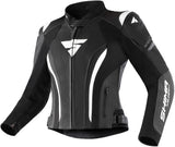 SHIMA MIURA 2.0 WOMEN MOTORCYCLE LEATHER JACKET BLACK WHITE