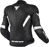 SHIMA CHASE MEN MOTORCYCLE LEATHER JACKET BLACK WHITE