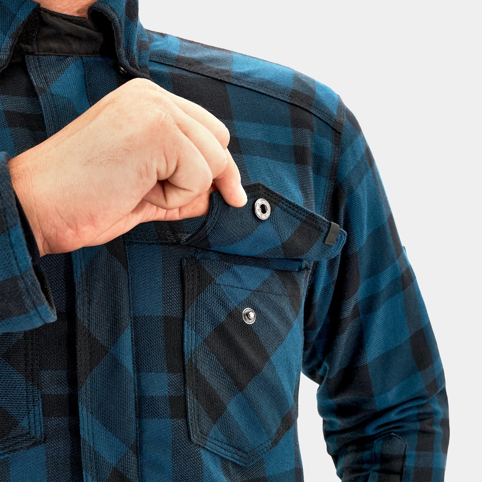 SHIMA RENEGADE 2.0 MEN CHECKED MOTORCYCLE SHIRT BLUE
