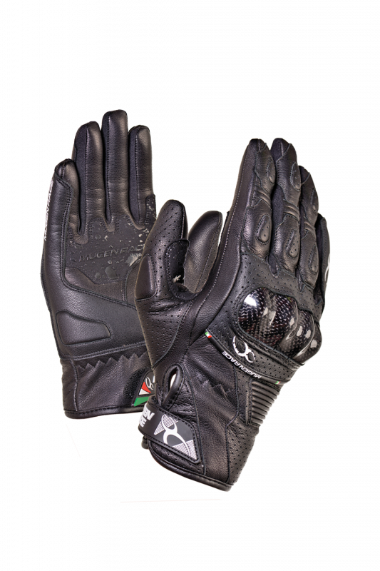 MUGENRACE FIGURATORE Cuero Moto Cortos Guantes Negros
