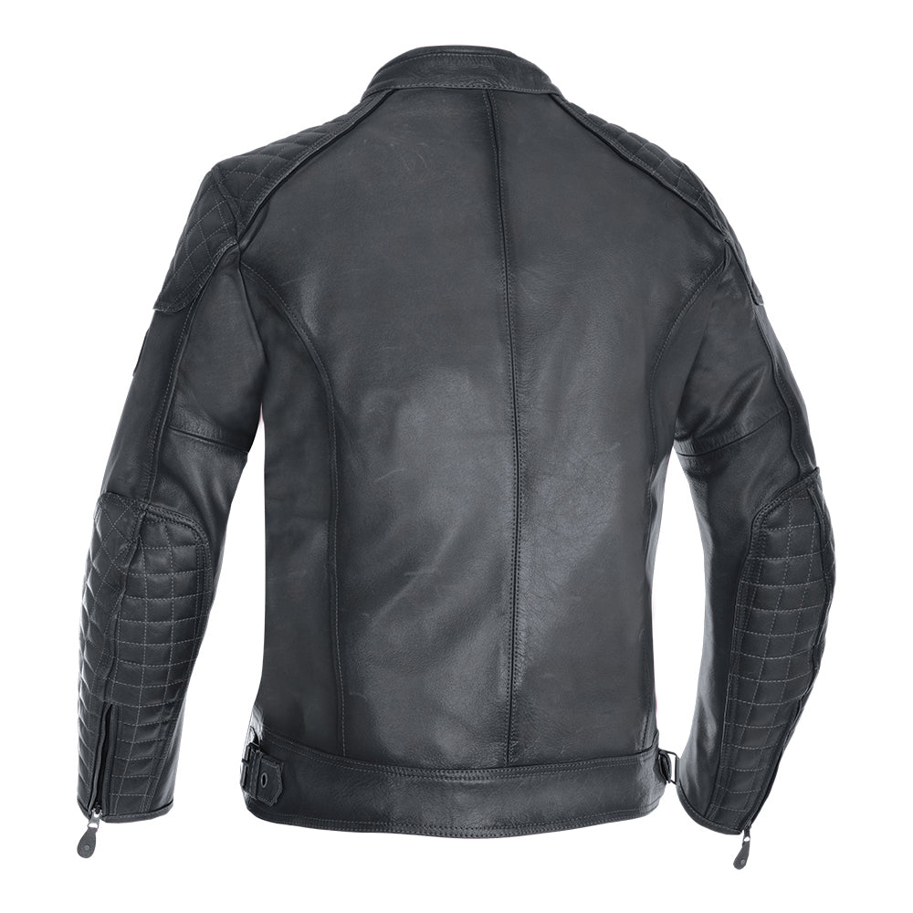 Oxford Hampton Men's Motorcycle Riding Leather Jacket Black images