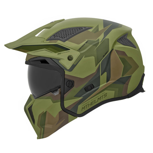 MT Streetfighter SV Matte Green Camo Urban Warrior Helmet 