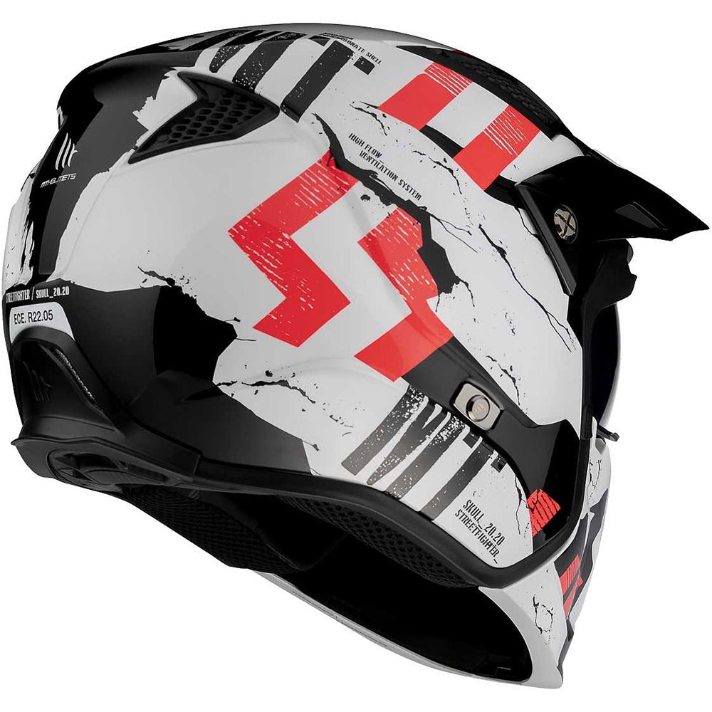 MT Streetfighter in Gloss Pearl White Adventure Helmet 