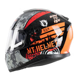 MT Thunder 3 Sniper Gloss Black Orange Helmet Safety Combined 