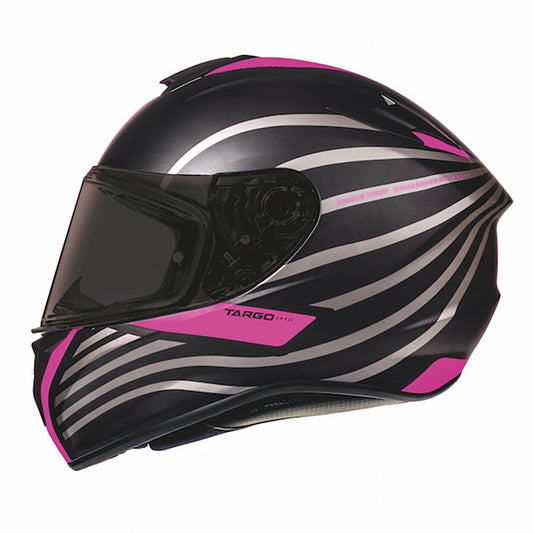 Targo Doppler Matt Black & Pink Full face Motorcycle Helmet 