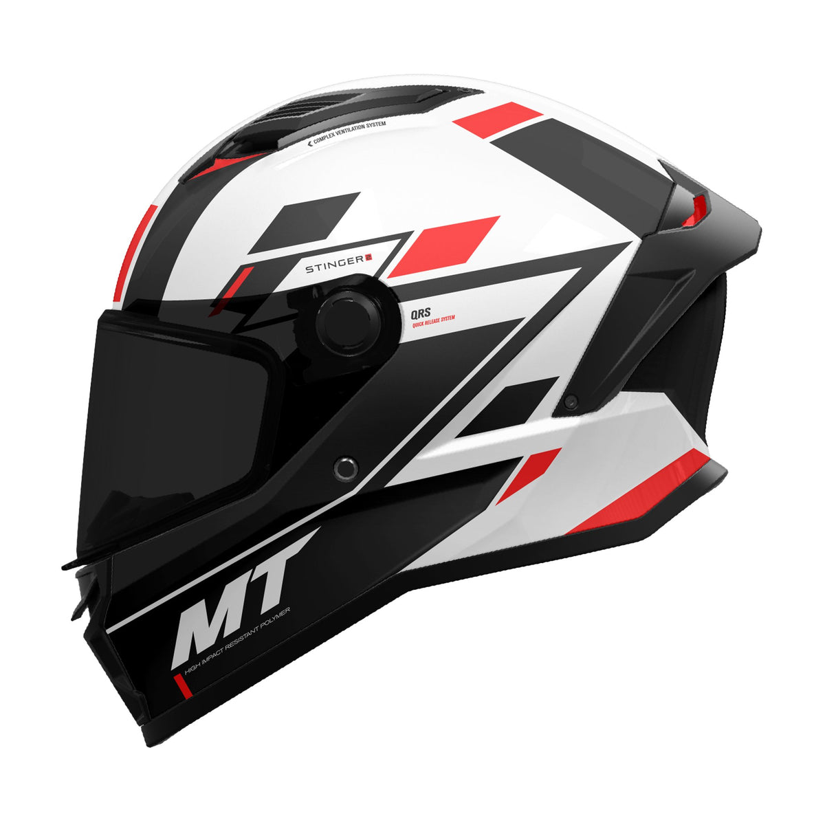 MT Stinger 2 Gloss Black White Red  Helmet pic