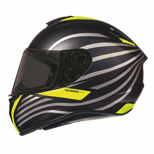 MT Targo Doppler Matt Black & Fluo Yellow Motorcycle Helmet 