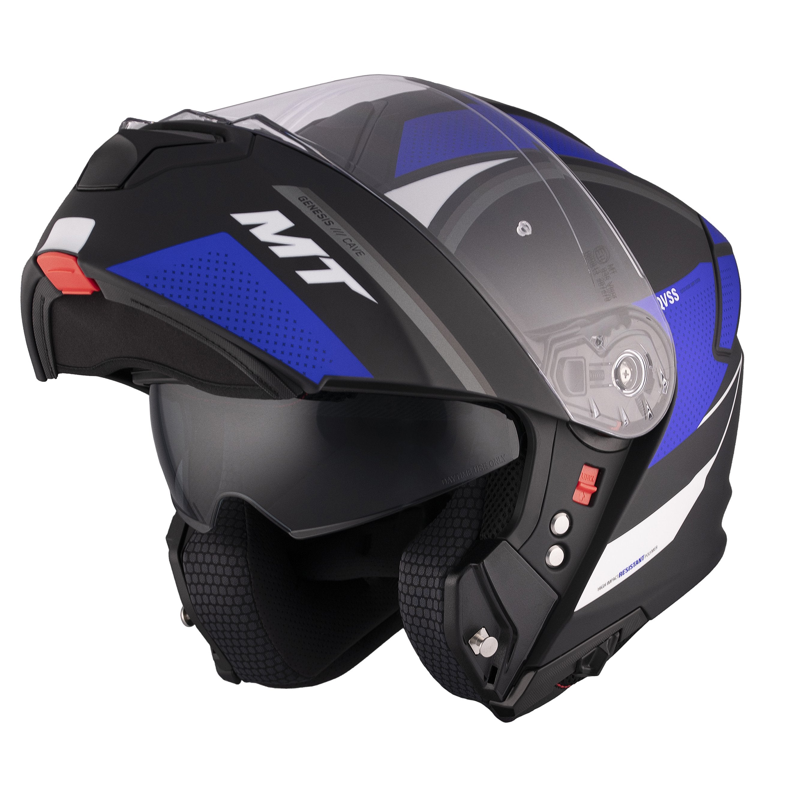 MT Genesis SV Cave A7 Helmet in Matt Black Blue 