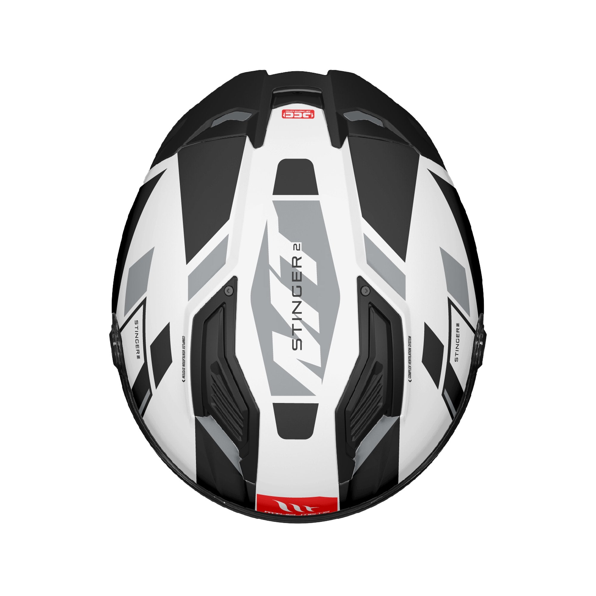 MT Stinger 2 loss Black White Certified Motorbike Helmet 