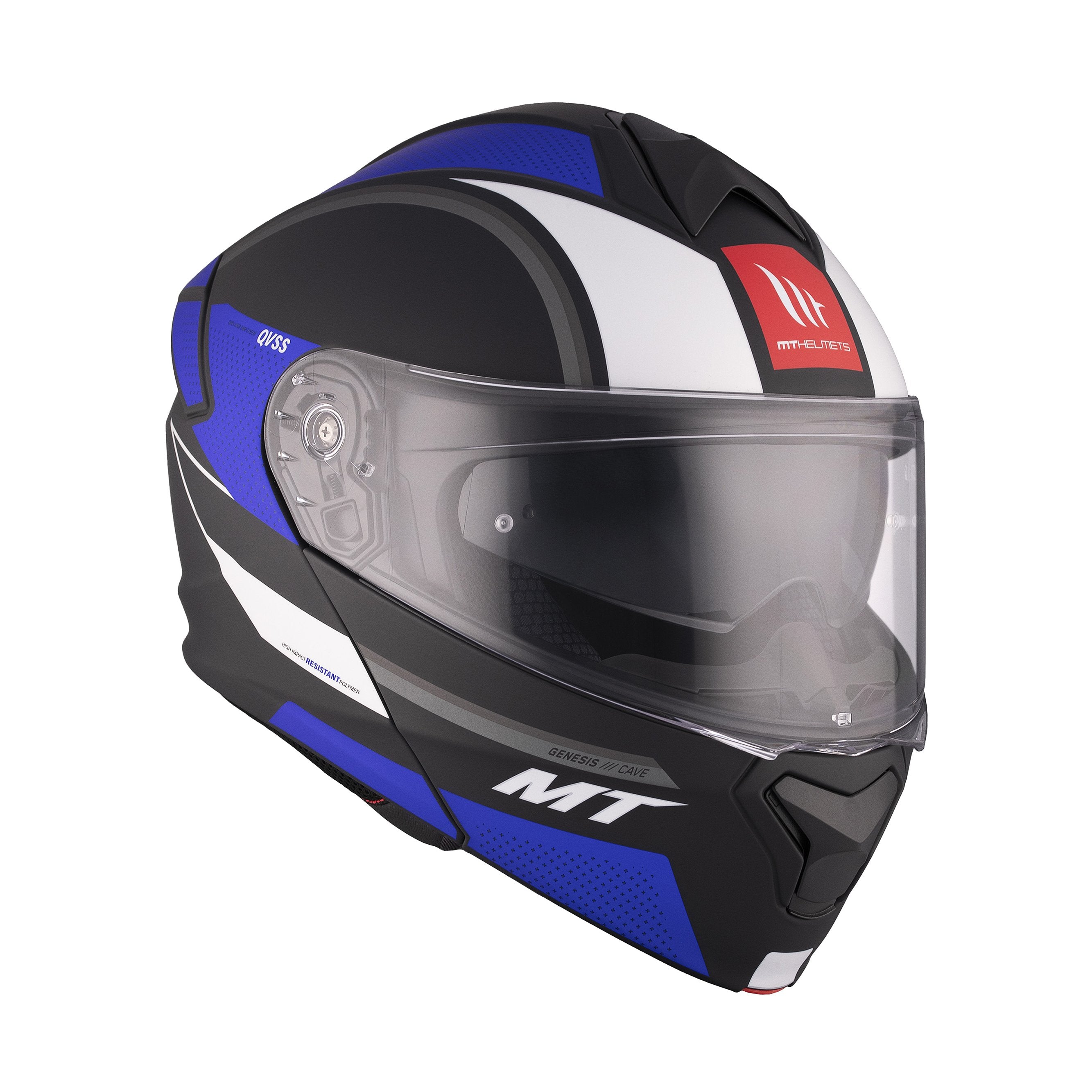 MT Genesis SV Cave A7 Helmet in Matt Black Blue 