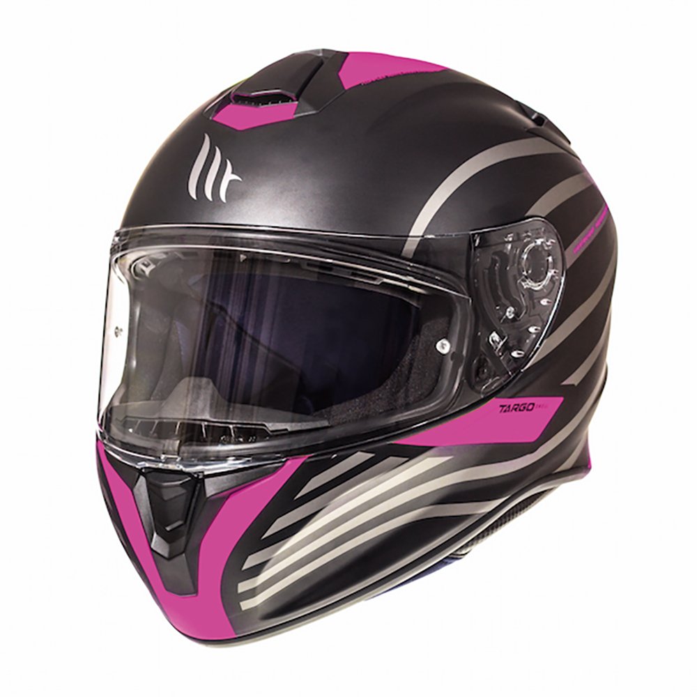 Targo Doppler Matt Black & Pink Full face Motorcycle Helmet 