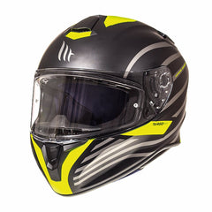 MT Targo Doppler Matt Black & Fluo Yellow Motorcycle Helmet 