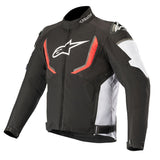 Alpinestars T-GP R v2 Waterproof Jacket Black White & Red - front pic