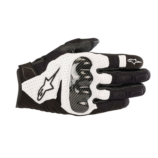 Alpinestars SMX-1 Air v2 Motorcycle Gloves Black White - back pic