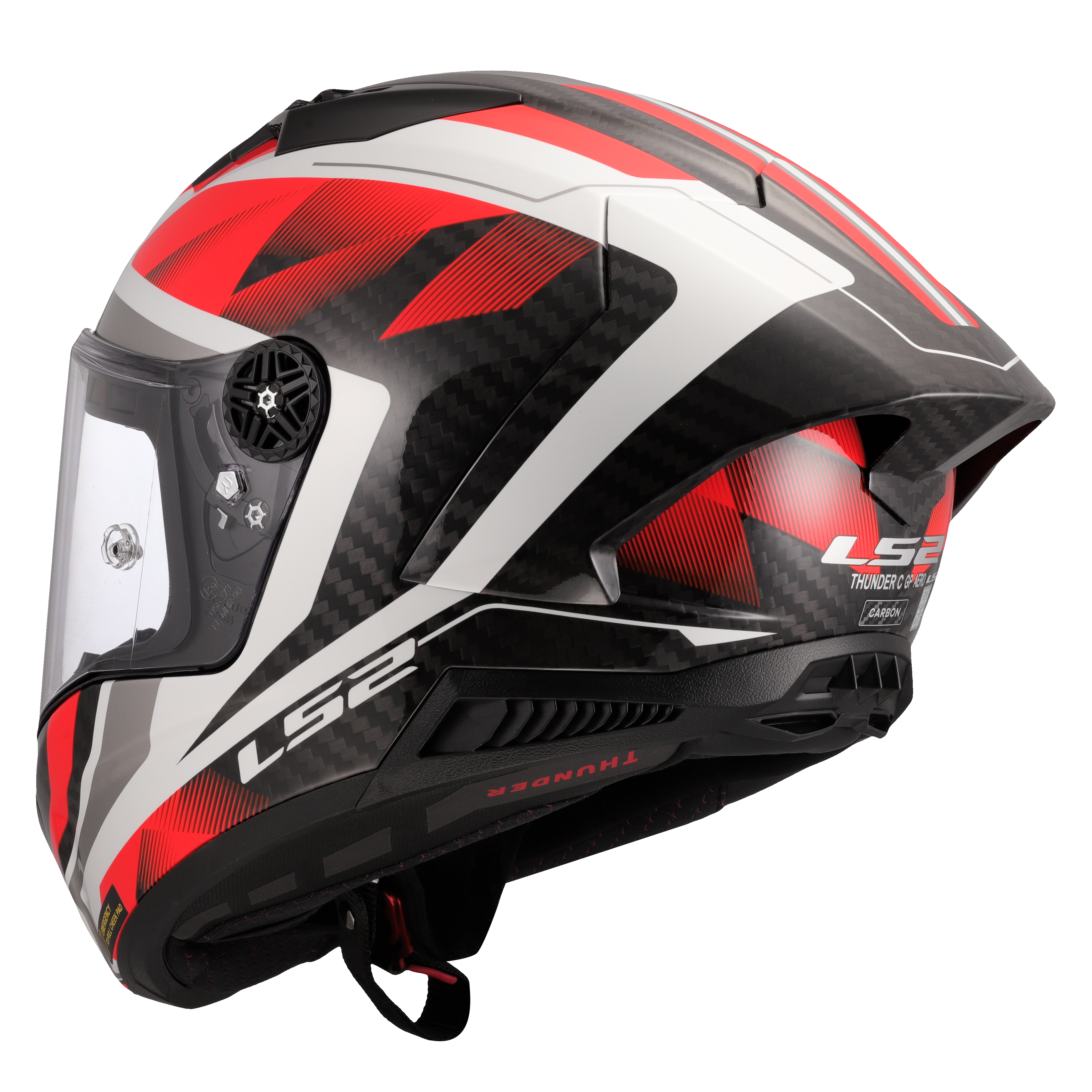 LS2 FF805 Thunder GP Aero Motorcycle Full Face Helmet Raute White Red