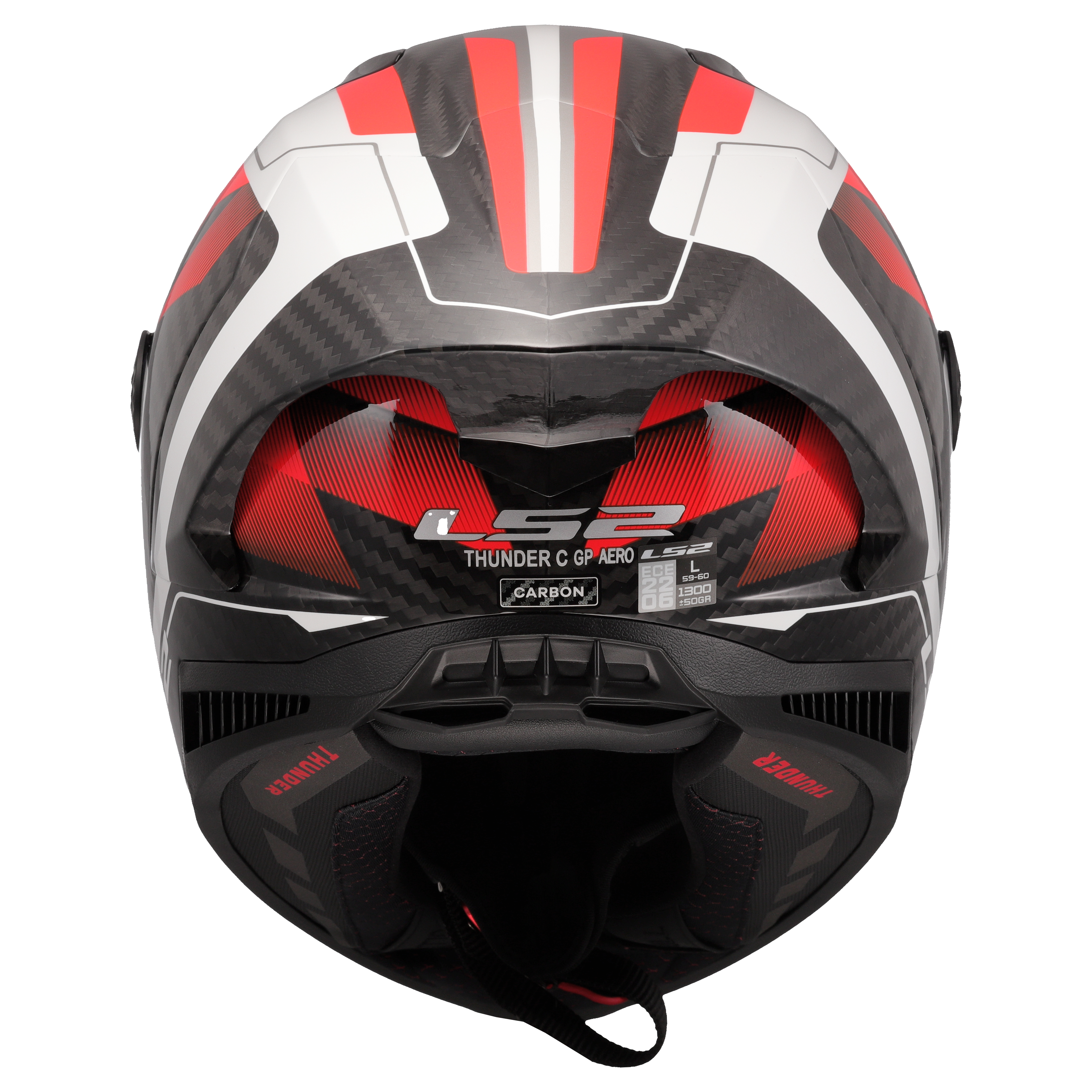 LS2 FF805 Thunder GP Aero Motorcycle Full Face Helmet Raute White Red