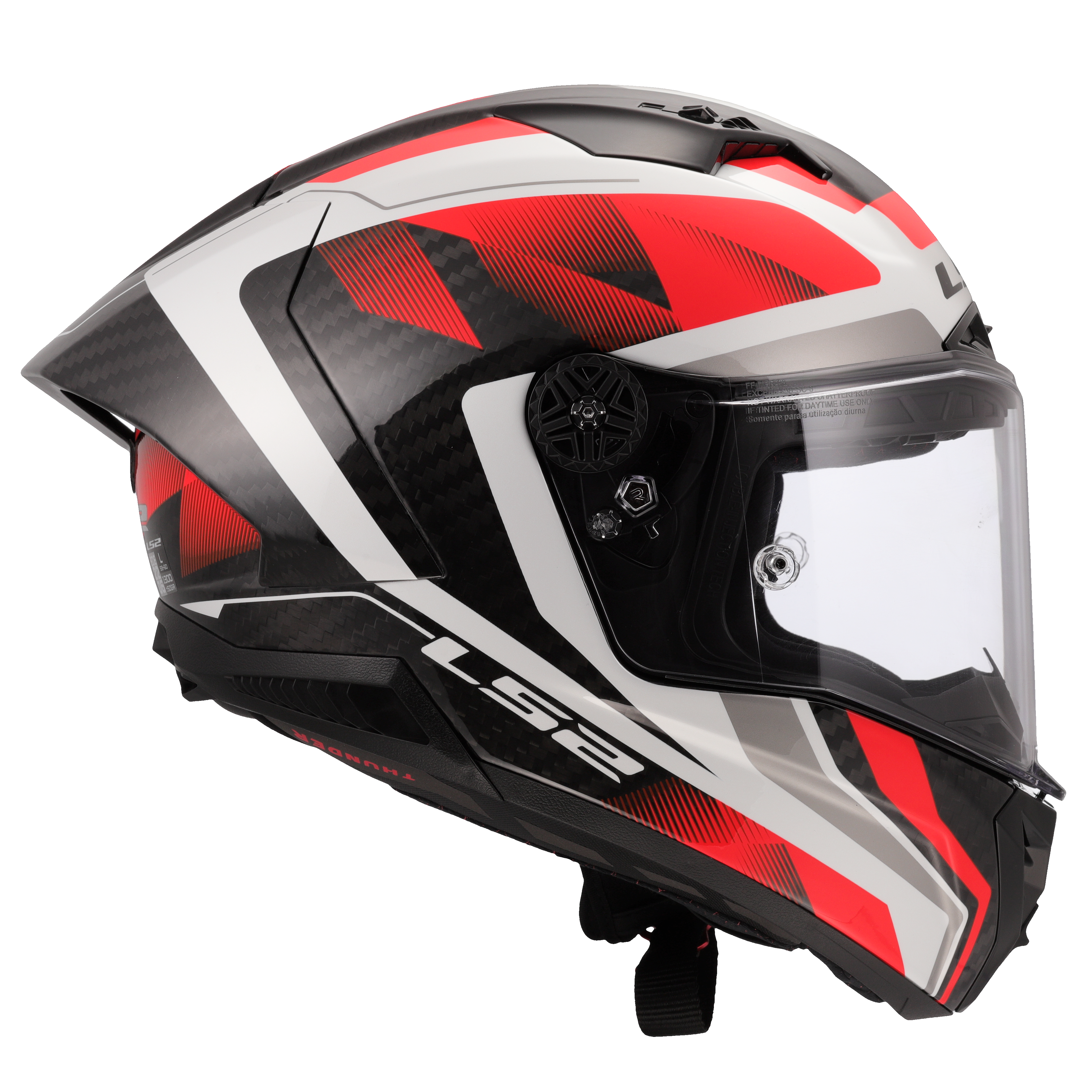 LS2 FF805 Thunder GP Aero Motorcycle Full Face Helmet Raute White Red