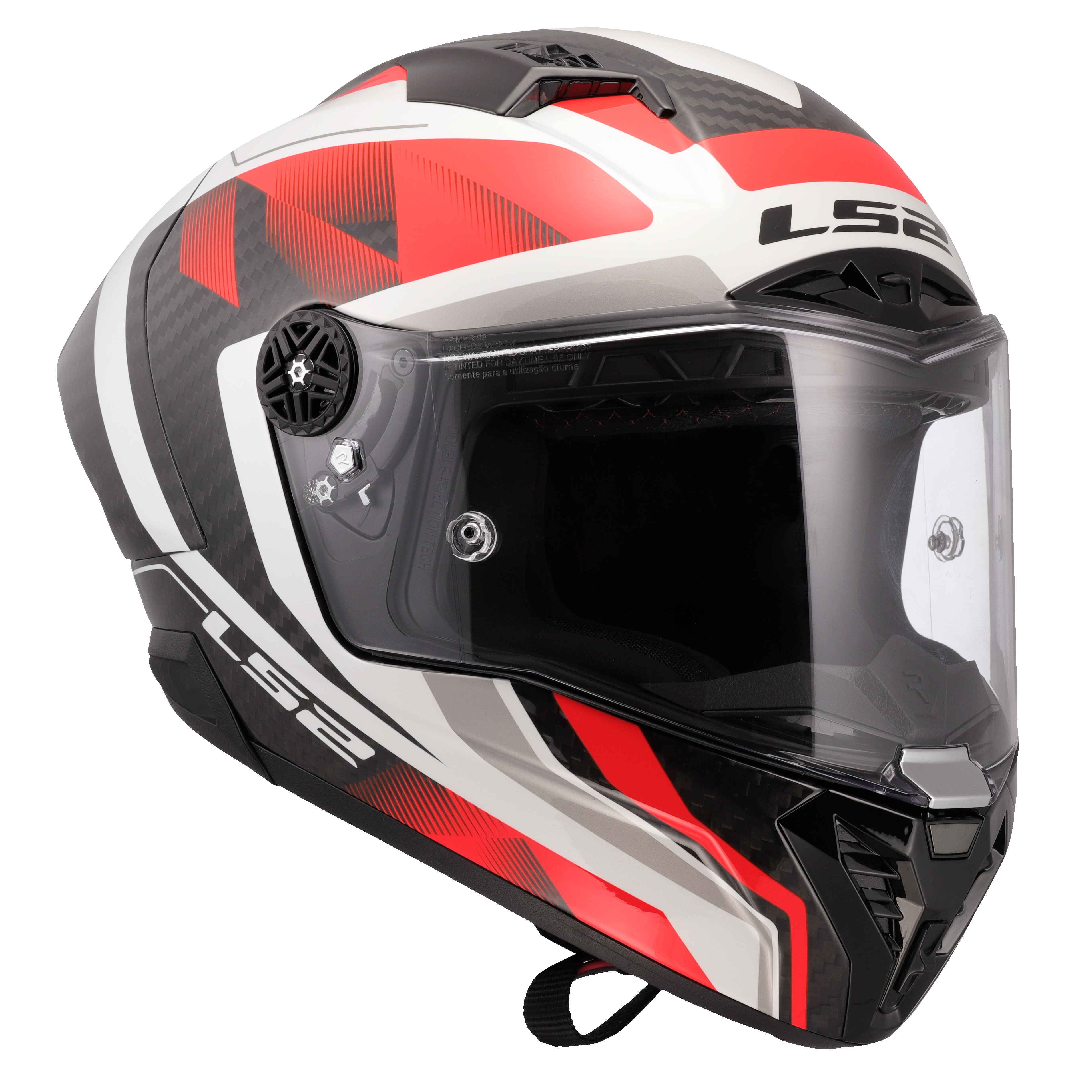 LS2 FF805 Thunder GP Aero Motorcycle Full Face Helmet Raute White Red