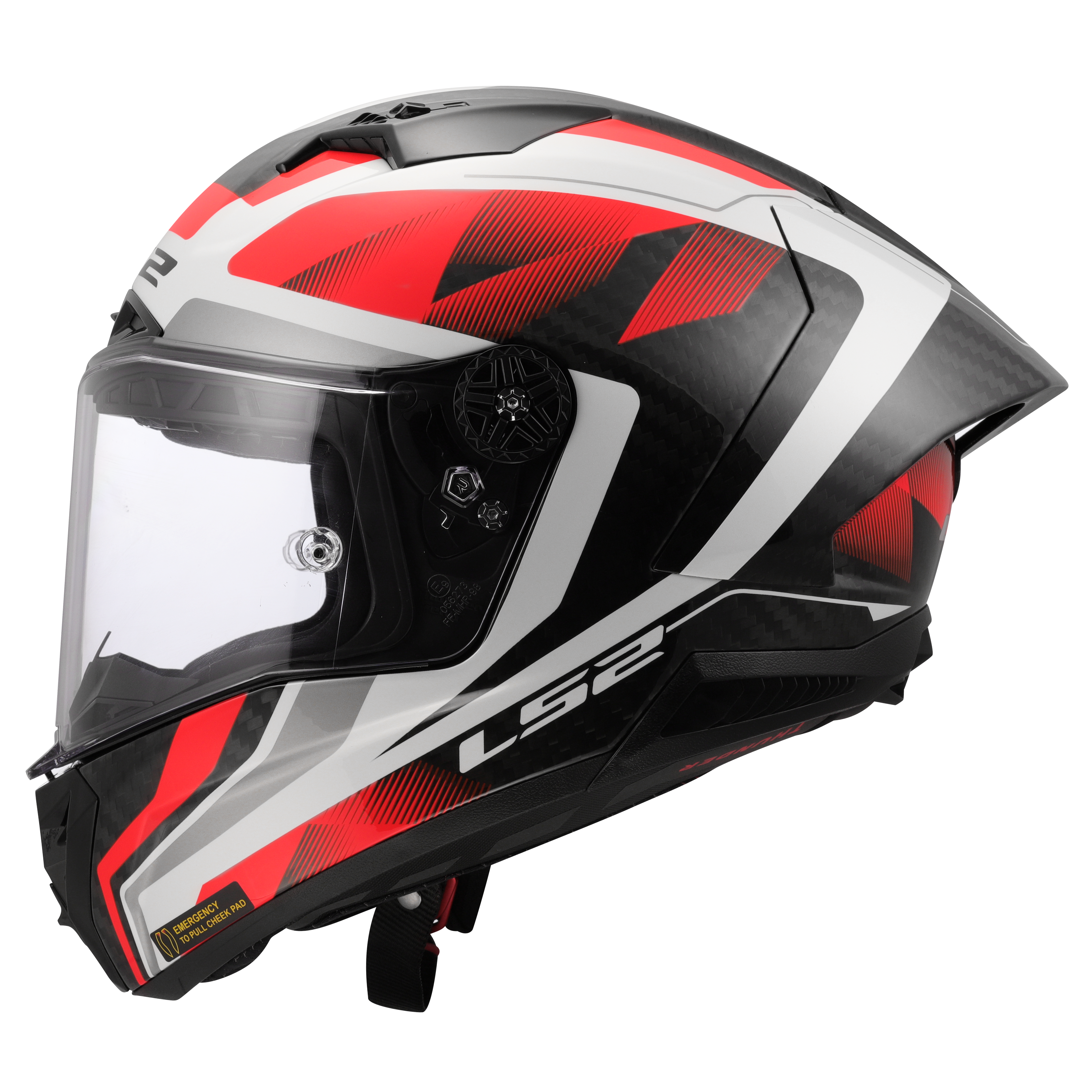 LS2 FF805 Thunder GP Aero Motorcycle Full Face Helmet Raute White Red
