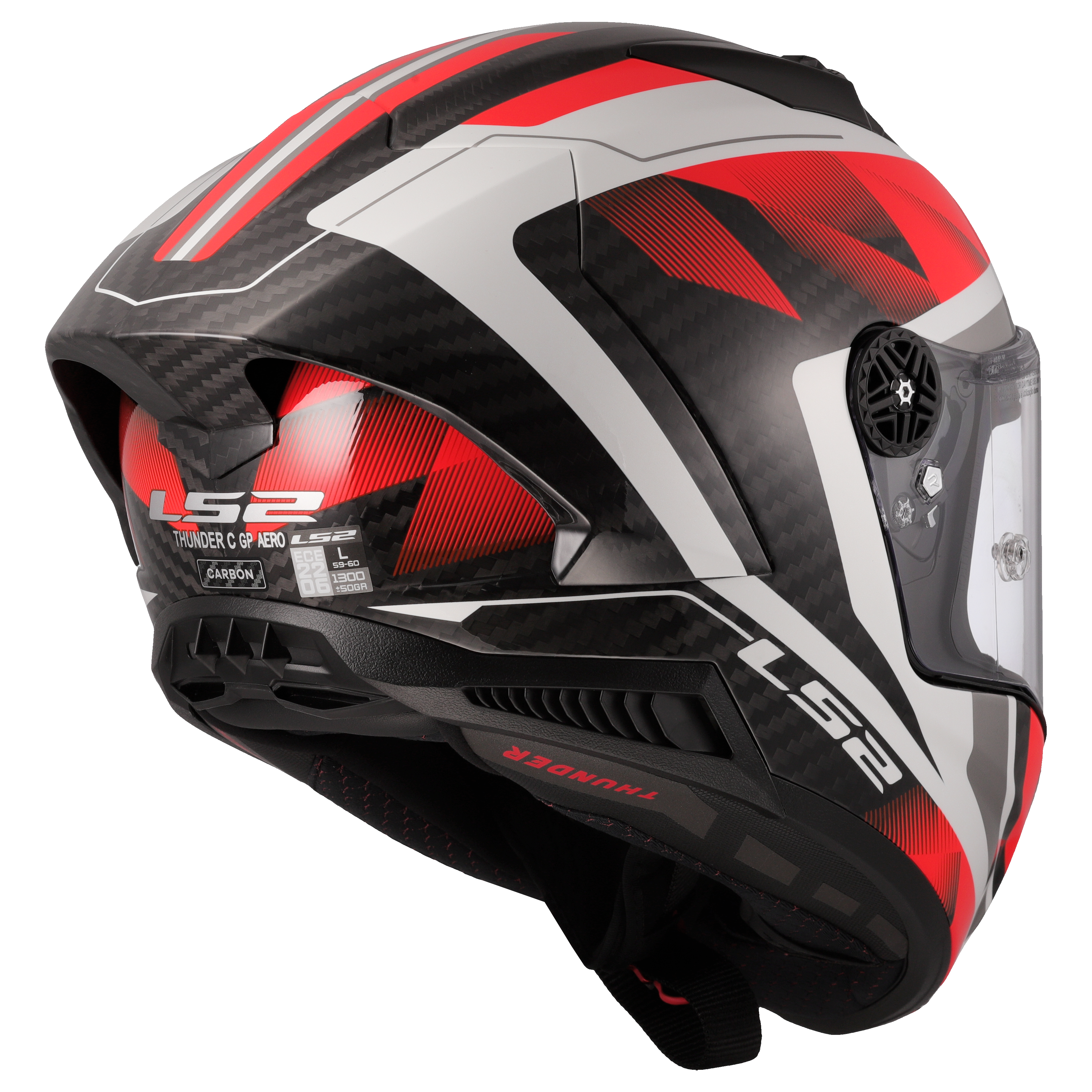 LS2 FF805 Thunder GP Aero Motorcycle Full Face Helmet Raute White Red