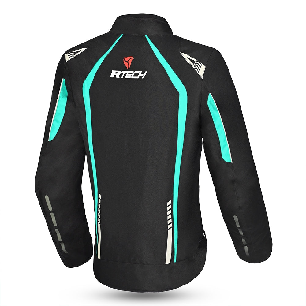  R-TECH - Marshal Lady Textile Jacket Black/Turquoise - SECURTEX MOTOR SL (t/a MaximoMoto)