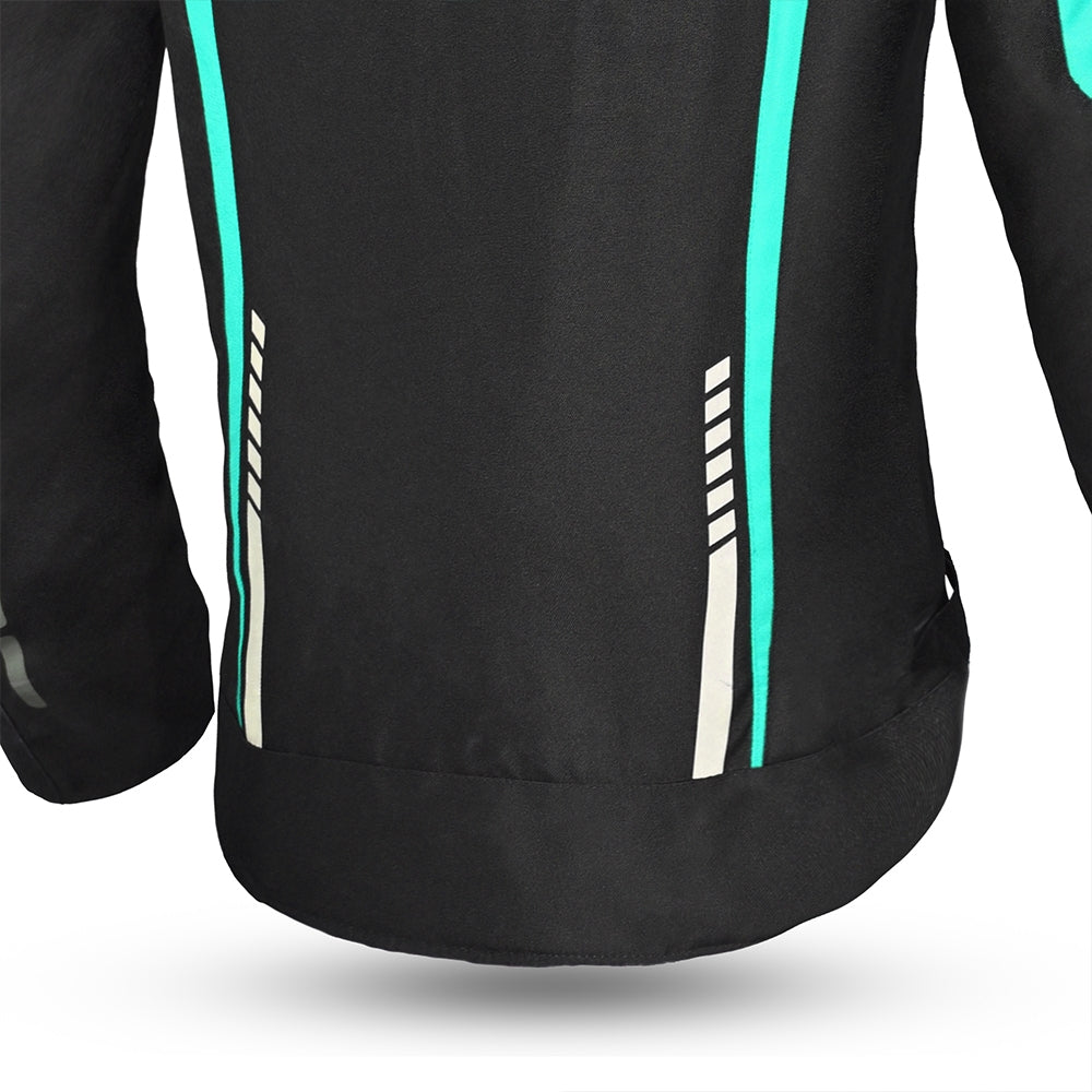  R-TECH - Marshal Lady Textile Jacket Black/Turquoise - SECURTEX MOTOR SL (t/a MaximoMoto)