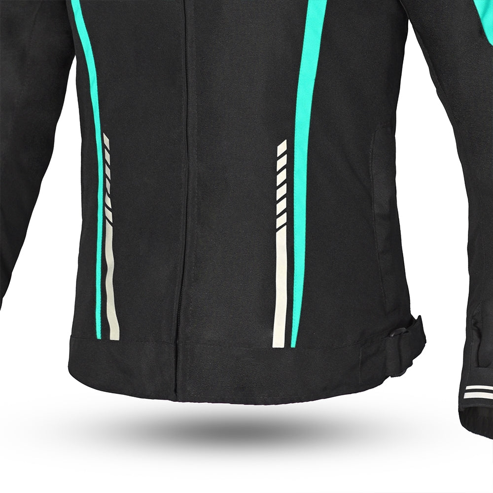  R-TECH - Marshal Lady Textile Jacket Black/Turquoise - SECURTEX MOTOR SL (t/a MaximoMoto)