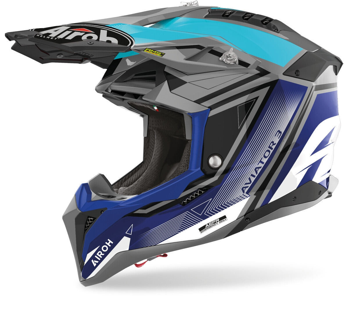 AIROH - AVIATOR 3 LEAGUE BLUE GLOSS HELMETS