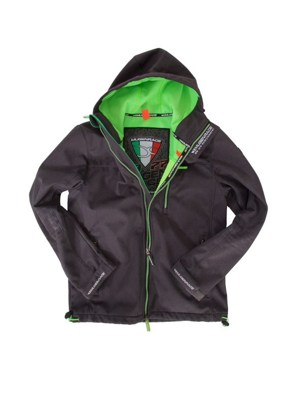 MUGENRACE PISTA-BA Chaqueta Moto Caparazón Blando Antracita Verde Fluo
