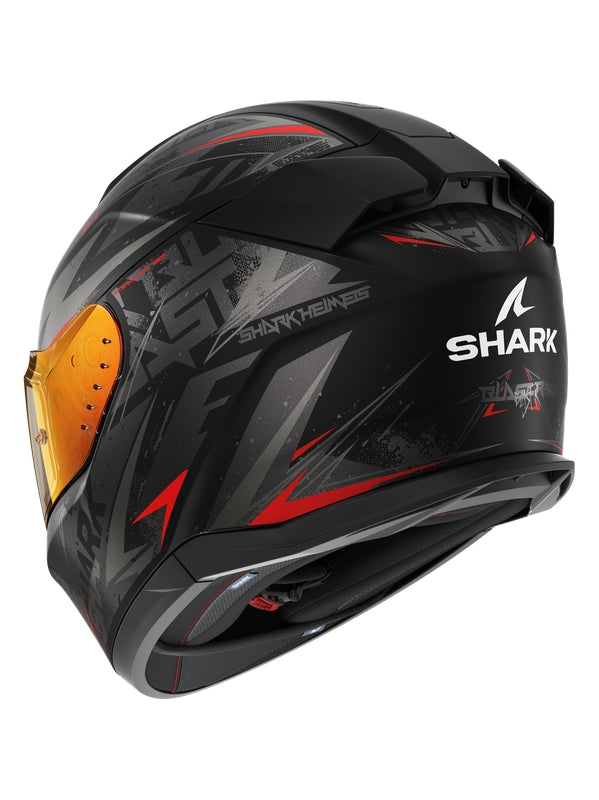 Shark D-Skwal 3 Baster-R Full Face Motorcycle Helmet Black Anthracite Red  maximomoto.uk