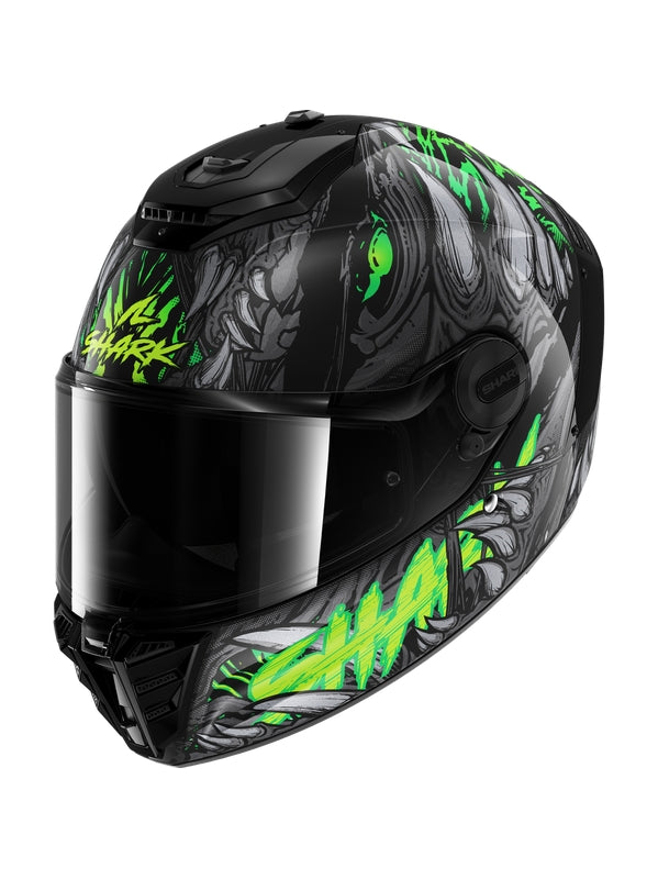  SHARK SPARTAN RS SHAYTAN FULL FACE HELMET Black Anthracite Green