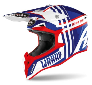 AIROH - WRAAP YOUTH BROKEN BLUE/RED GLOSS HELMETS