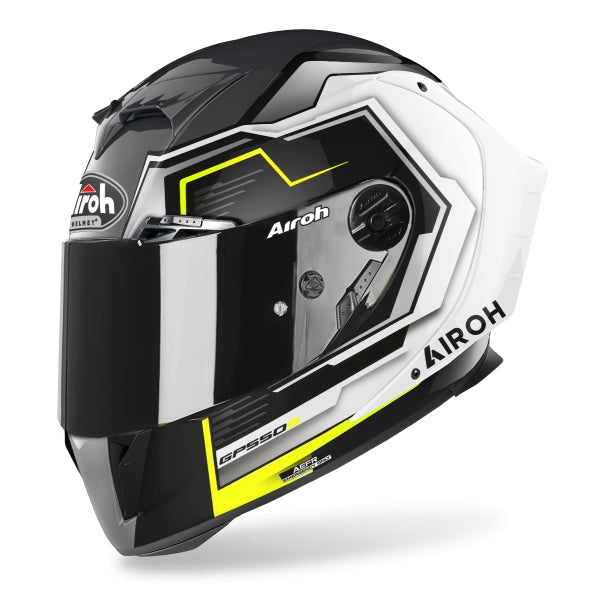 Airoh GP550 S Rush White/Gloss Yellow Full Face Touring Motorcycle Helmet