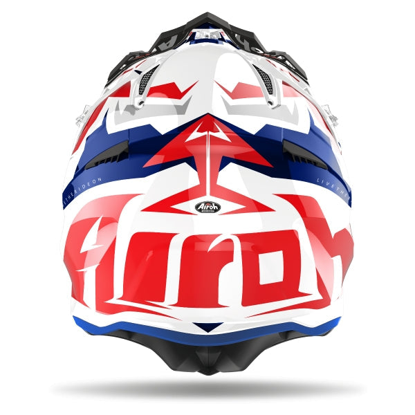 AIROH - AVIATOR ACE SWOOP RED/BLUE GLOSS HELMETS