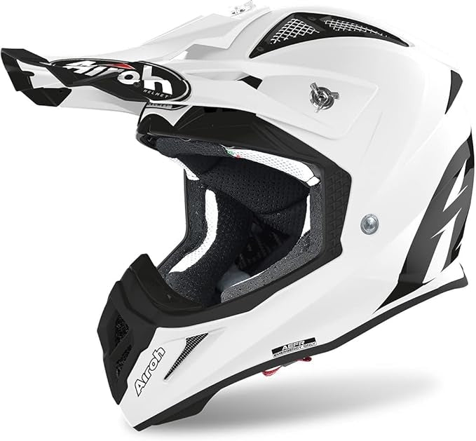  AIROH - OFF ROAD MOTORCYCLE HELMET AVIATOR ACE HELMETS GLOSS WHITE COLOR