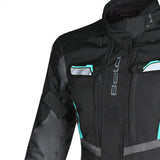 BELA Hurrican Lady Motorcycle Jacket Black Turquoise - MaximomotoUK