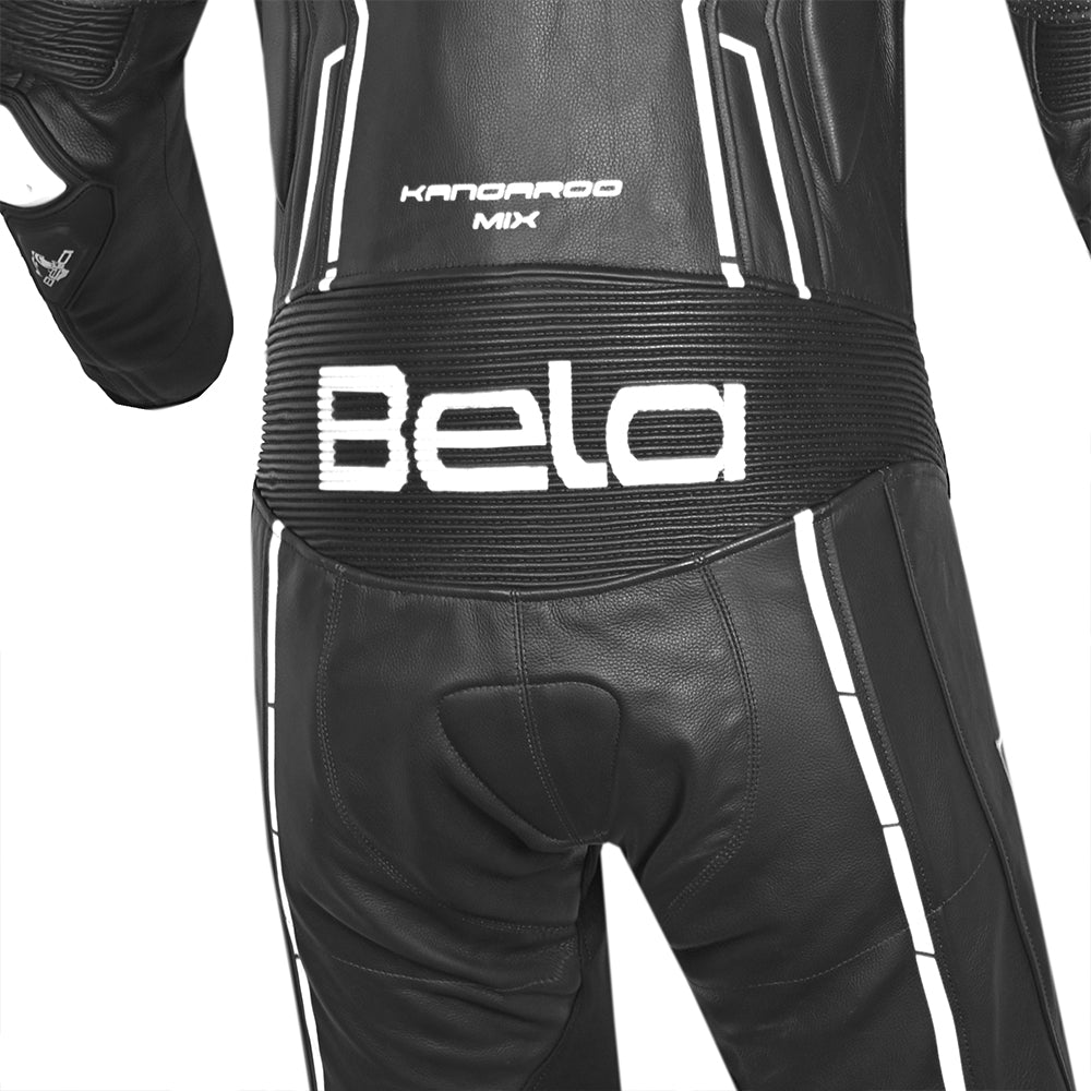 BELA Rocket Man Mix Kangaroo 1 PC Motorcycle Suit Black White 