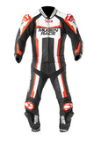 MUGENRACE LS2-MNR-1913 IBRIDO MOTORCYCLE LEATHER SUIT BLACK WHITE RED