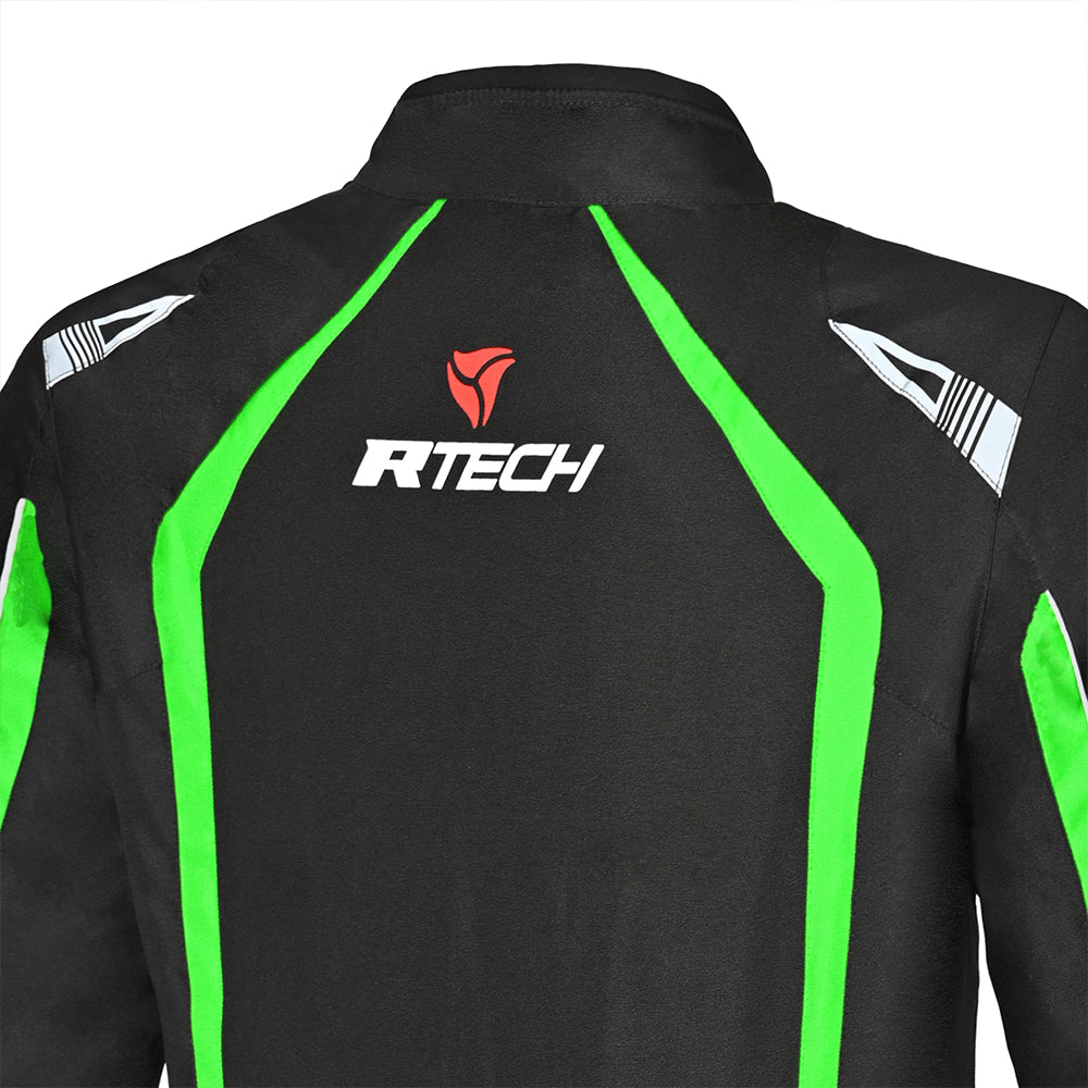 R-TECH Marshal Winter Motorcycle Textile Jacket Black Green