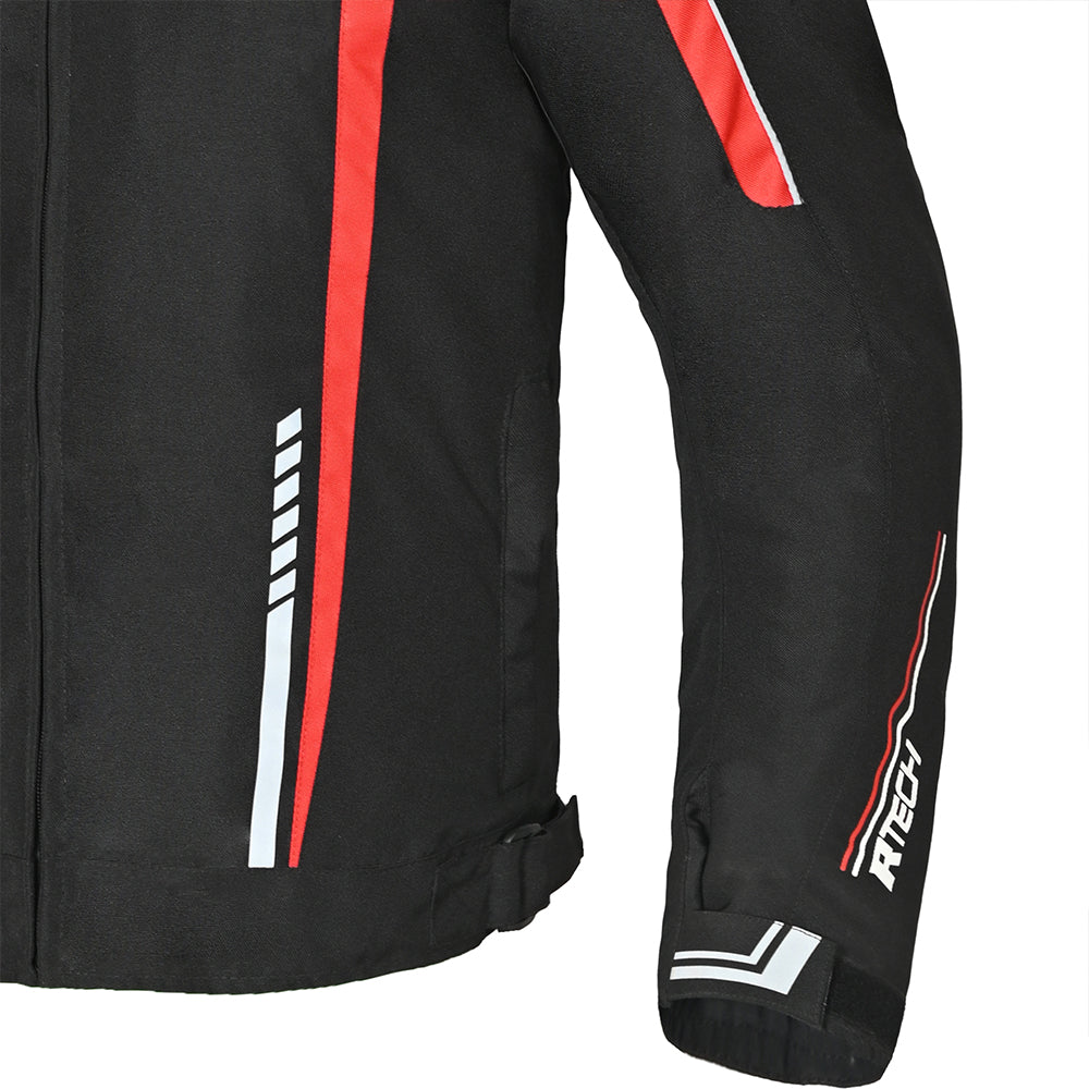 R-TECH Marshal Men Motorcycle Textile Jacket Black Red