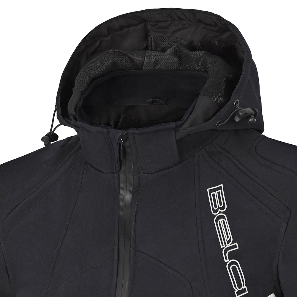 BELA Breeze Softshell Motorcycle Touring Hoodie Black Blue