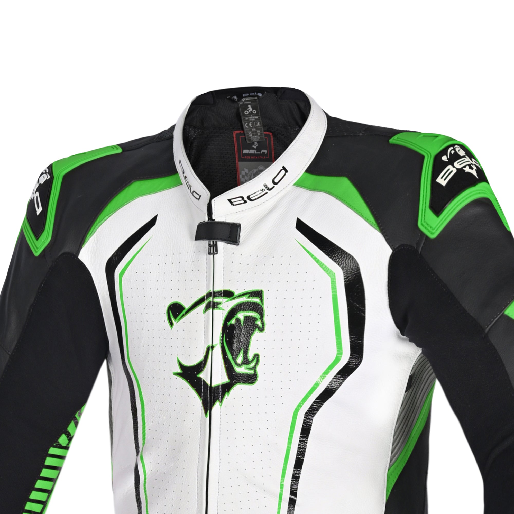 BELA North Star 1 PC Motorcycle Suit White Black Green