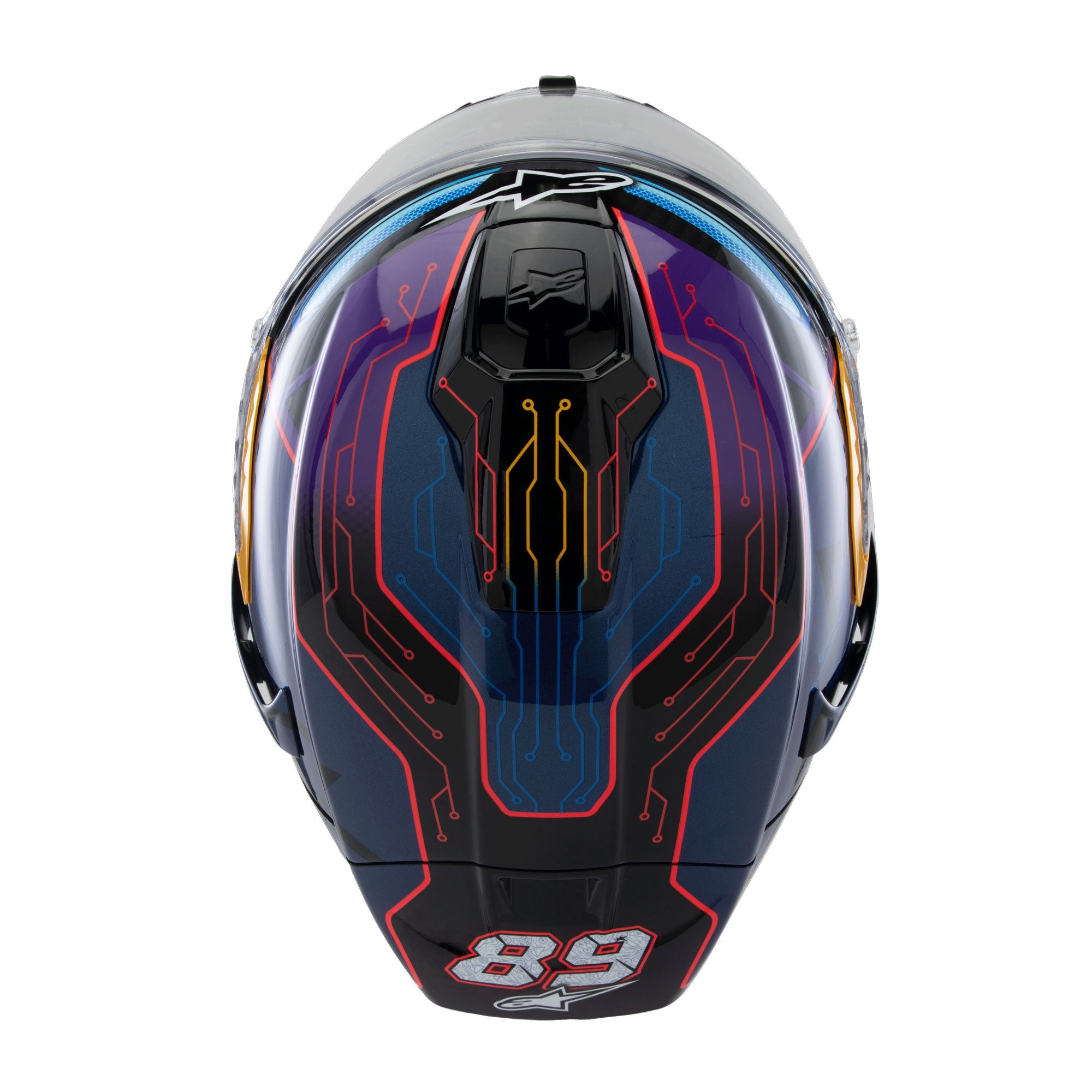 Alpine Supertech R10 Martinator Motorcycle Racing Helmet Blue Purple Red