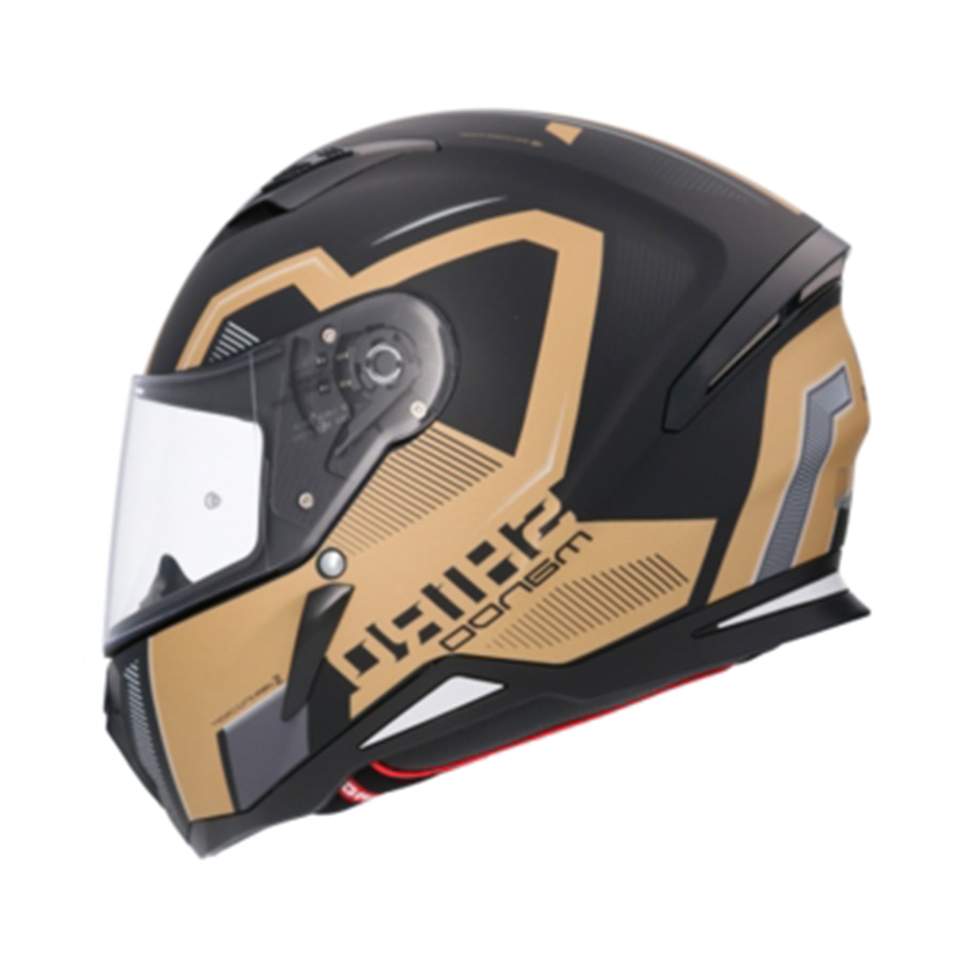 Shiro Hunter Sh-890 Mando Casco Negro Mate/Dorado 