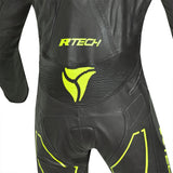 R Tech Rising Star 1PC Motorcycle Racing Leather Suit Black Yellow 