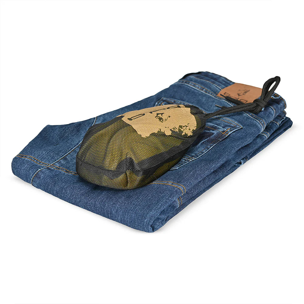 BELA KEVIN MEN MOTORCYCLE DENIM JEANS 32L RANDOM BLUE